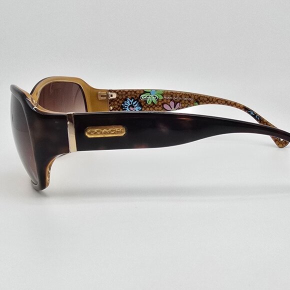Coach Peony S471 Tortoise Frame Light Brown Gradient Lens Sunglasses 59-16-125 - Picture 3 of 15